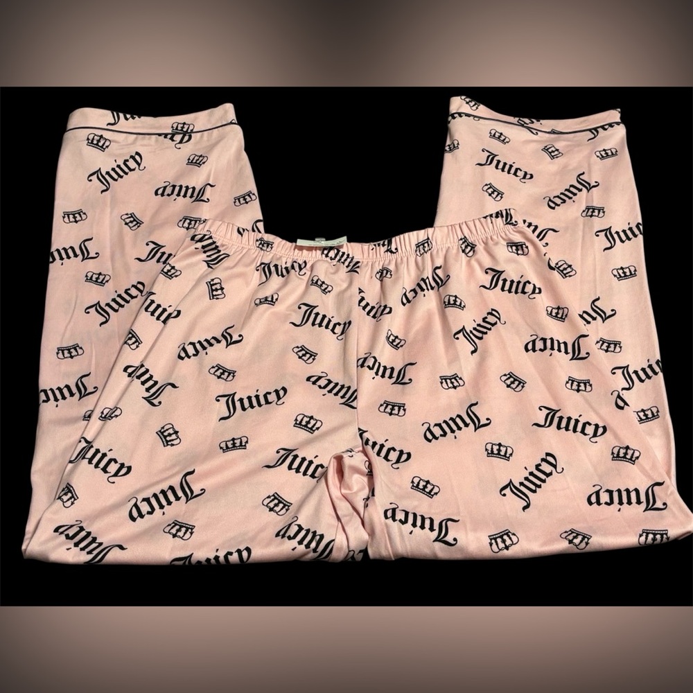 NWT•Juicy Couture Girls Blush Pink Logo Sleep/Lounge Pants sz7/8